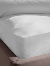 Silentnight White Cotton Rich T180 Washed Fitted Sheet