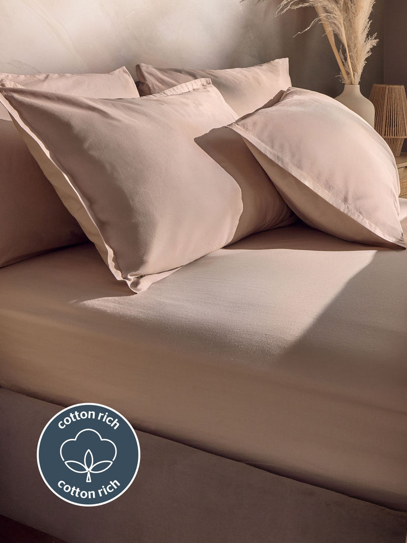 Silentnight Natural Cotton Rich T180 Washed Fitted Sheet (British brand)