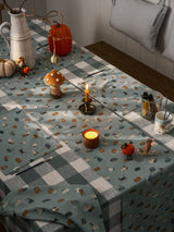 Sophie Allport Soft Teal Paws & Pumpkins Cotton Table Runner 280cm x 35cm