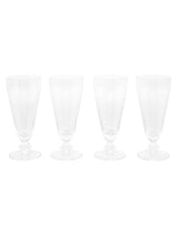 Clear Swirl Champagne Flute Glasses Set of 4
