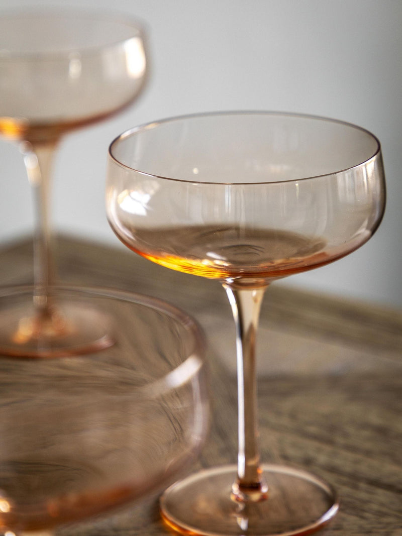 Gallery Home amber coupe glasses set of 4, UK version
