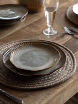 Gallery Home Stone Rita Ridged Ceramic Side Plates 4 Pack 22cm