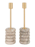 Gallery Home Set of 2 Natural Marble Candle Sticks