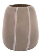 Gallery Home Taupe Glass Striped Vase 22cm