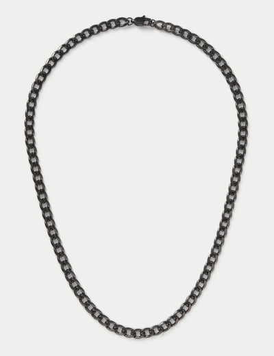 M&S Waterproof Stainless Steel Gunmetal Chain Necklace 50mm