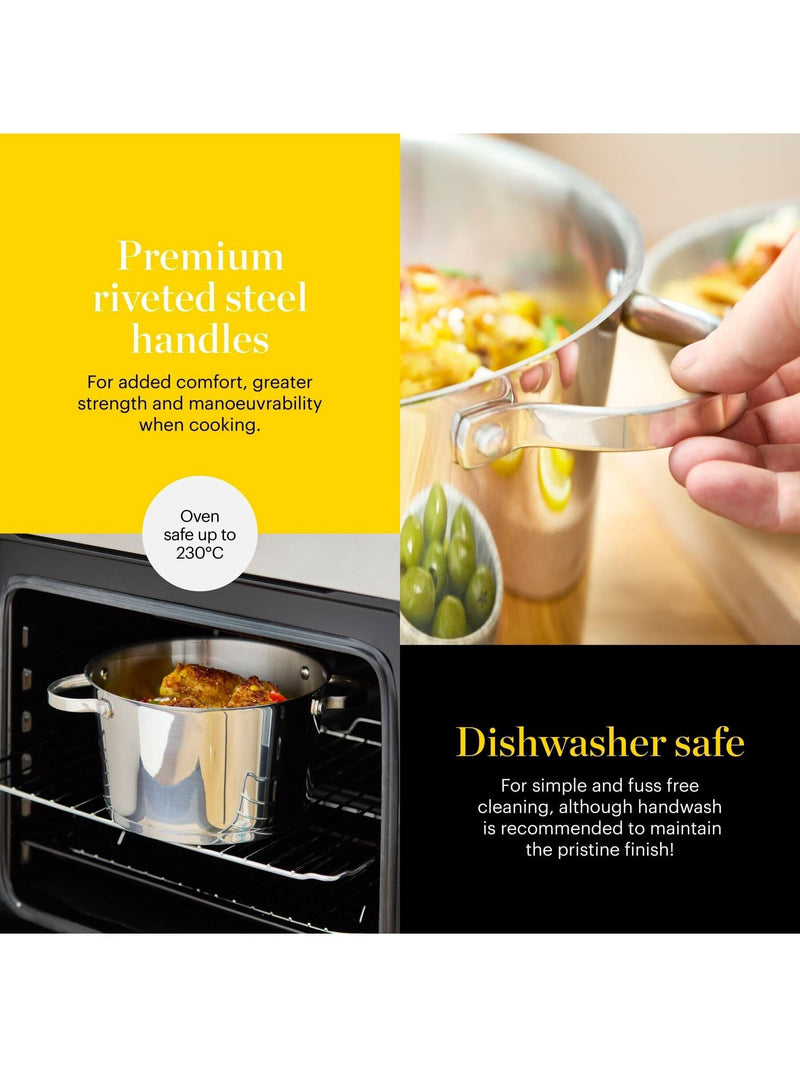 GOOD FOOD Casserole Pan with Tempered Glass Lid 24cm, UK version