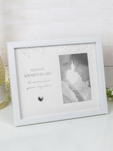Widdop White Amore Silver Anniversary Photo Frame 4 x 6
