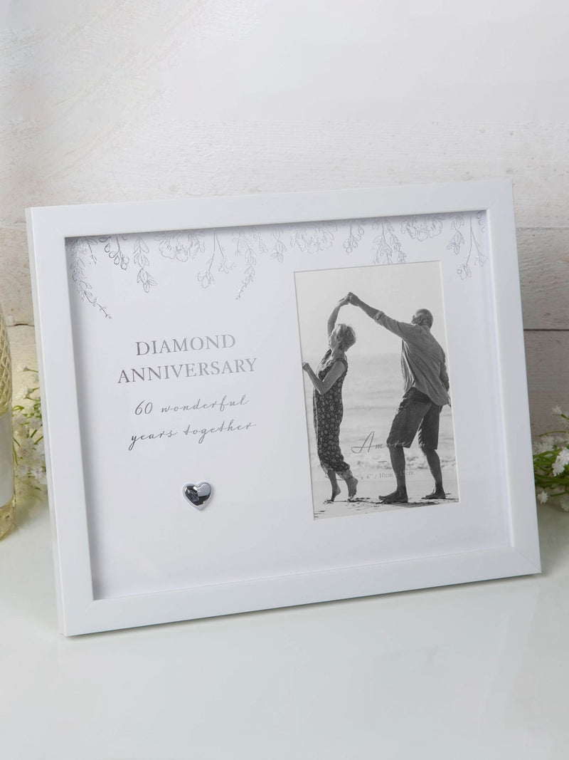 Widdop White Amore Diamond Anniversary Frame 4" x 6