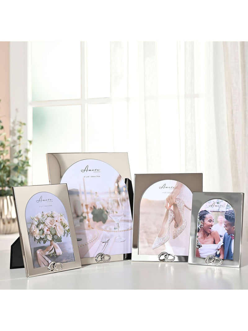 Widdop Silver Amore Arch Photo Frame with Rings 8x10 (British brand)
