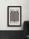 Artko black made for mornings framed art 62cm x 42cm - British product