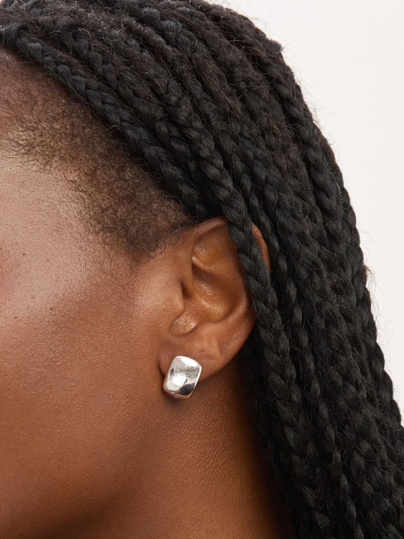Simply Silver Silver Tone 925 Polished Domed Stud Earrings