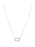 AllSaints silver tone stone hexagon pendant necklace 406mm - British product