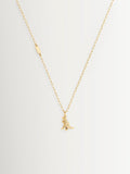 Adjustable Brass Chain Necklace with Glass Crystal Dinosaur Pendant