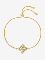 Jon Richard Gold Plated Crystal Clover Bracelet 10.6 Inch