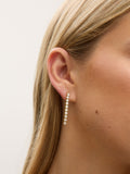 Jon Richard gold cubic zirconia round tennis earrings, UK version