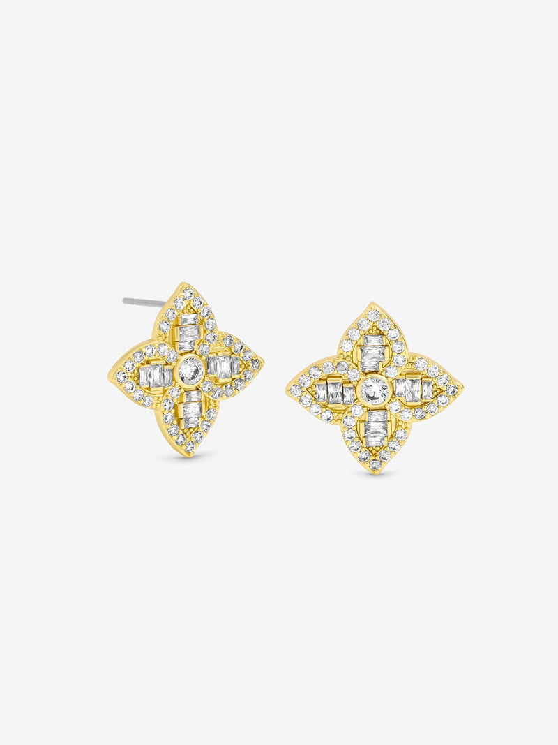Jon Richard crystal clover earrings 20mm, UK version