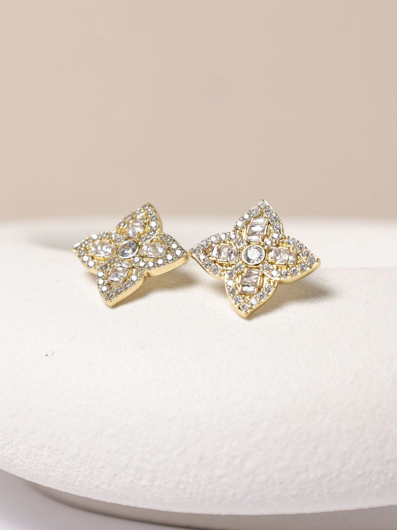 Jon Richard crystal clover earrings 20mm, UK version