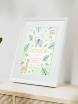 Jonnys Sister Personalised On The Day You Were Born Safari Framed Print 12x10 inches Baby Keepsake