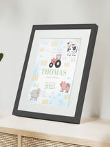 Jonnys Sister Personalised On The Day You Were Born Farmyard Framed Print 12 x 10 inches