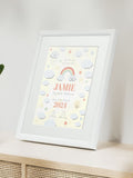Jonnys Sister Personalised Rainbow Framed Print 12x10 inches, imported from the UK