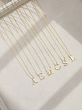 Inicio Gold Tone Mother of Pearl L Initial Pendant