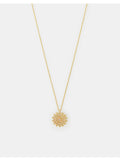 14 Carat Gold-Plated Sun Beam Pendant Necklace with Delicate Chain and Diamanté