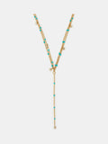 Accessorize Gold Tone Stainless Steel Bead Layered Lariat Necklace