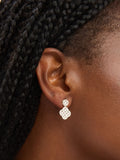 Simply Silver Textured Double Drop Clover Earrings 13mm x 20mm (British brand)