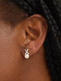 Simply Silver pearl effect stud earrings 6.5mm by 13.3mm (British brand)