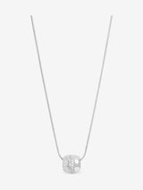 Simply Silver 925 Sterling Silver Pave Charm Pendant Necklace