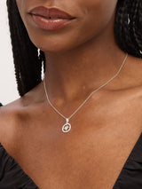 Simply Silver 925 Sterling Silver Cubic Zirconia Pave Celestial Pendant Necklace 2 Chain