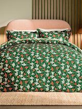 Scion Green Fan Floral Print 100% Cotton Duvet Set