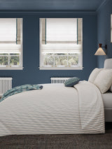 Helena Springfield Blue Teal Ticking Stripe Cotton Duvet Set