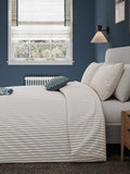 Helena Springfield blue teal ticking stripe duvet set, UK version