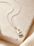 Posh Totty Designs Silver Tone Textured Birthstone Initial Letter Necklace