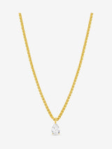 Jon Richard Gold Plated 18K Chain and Cubic Zirconia Peardrop Necklace 457mm