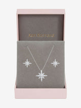 Jon Richard Metallic Rhodium Plated and Pave Star Jewellery Set
