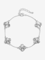 Jon Richard Silver Diamond Cut Clover Bracelet