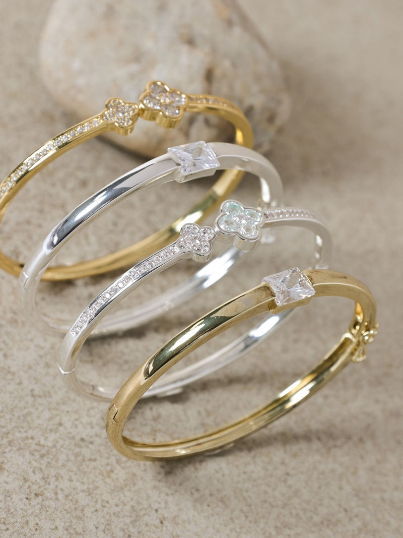 Jon Richard silver plated cubic zirconia bangle 204mm, UK version