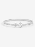 Jon Richard silver plated pave clover bangle 188mm, UK version