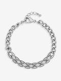 Jon Richard Silver Rhodium Plated and Pave Link Bracelet