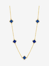 Jon Richard Blue Plated Jet Station Clover Necklace with 17 Inch Chain