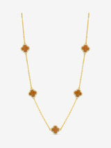 Jon Richard Orange Plated Jet Station Clover Charm Necklace 17 Inch Chain