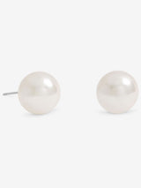 Jon Richard Silver Tone Cream Large Pearl Earrings 14mm