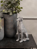 Libra Interiors Grey Large Baxter Sitting Dog Sculpture