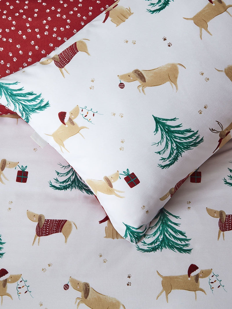 Vantona Christmas sausage dog duvet cover set (British brand)
