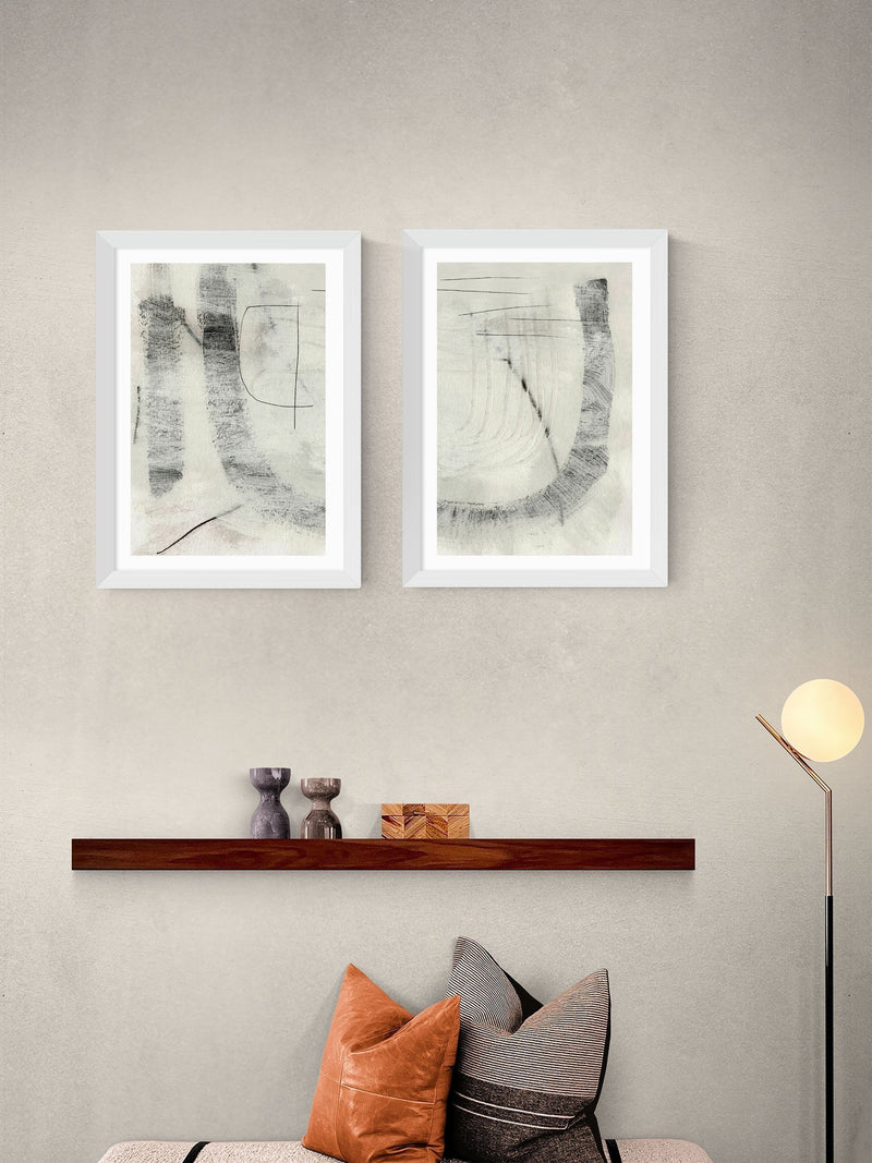 East End Prints white abstract wall art prints set - British product