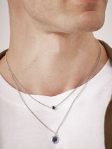 Bartlett London Lapis Lazuli Waterproof Hexagon Curb Chain Men's Necklace 49-52cm