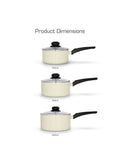 Swan Townhouse Cream saucepan set 3 piece 16cm 18cm 20cm (British brand)