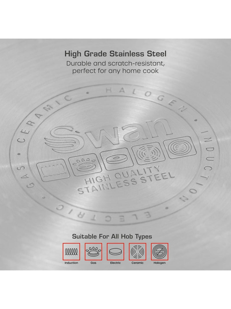 Swan Stainless Steel Casserole Dish 24cm